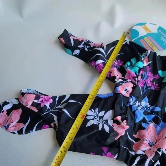 NWT Swim Solutions Mio Waist Minimize Swimsuit  Swim Solutions Black Pink Sz 14 - Picture 11 of 16